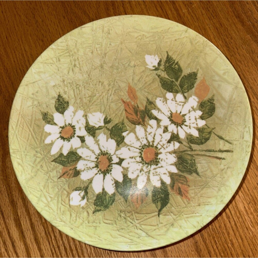 8 Vintage Lenox Ware Melamine Plates Flower Hippie Melamine Retro MCM
